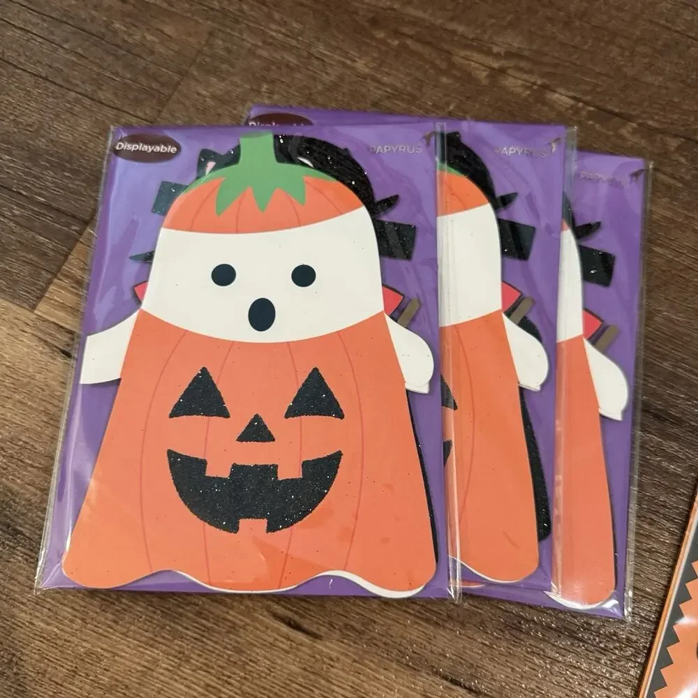 Lot of 8 Papyrus Greeting Cards Halloween New Sealed Retail $60 Mask Display Cat